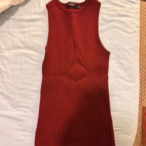 Red Sleeveless Ribbed top